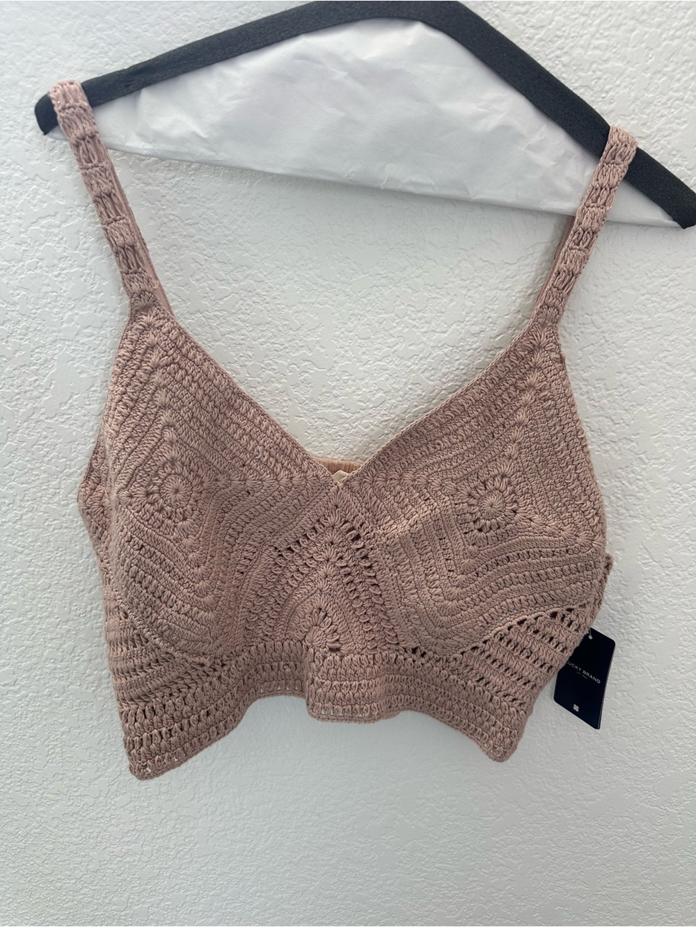 Lucky Brand Crochet Bralette in Dusty Rose